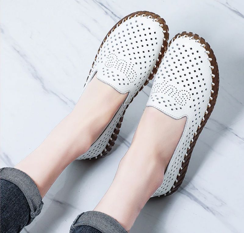 Nadia Dames Loafer Schoenen - Beige Hollow
