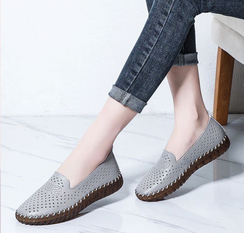 Nadia Dames Loafer Schoenen - Beige Hollow