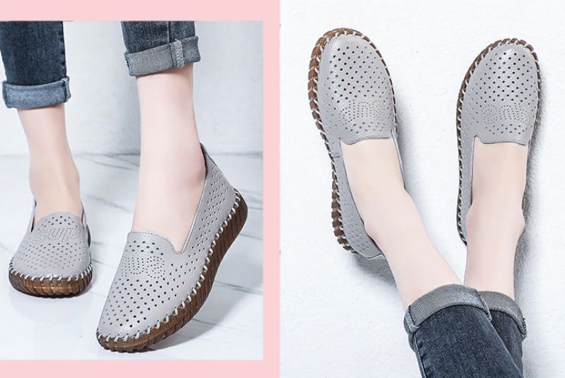 Nadia Dames Loafer Schoenen - Beige Hollow