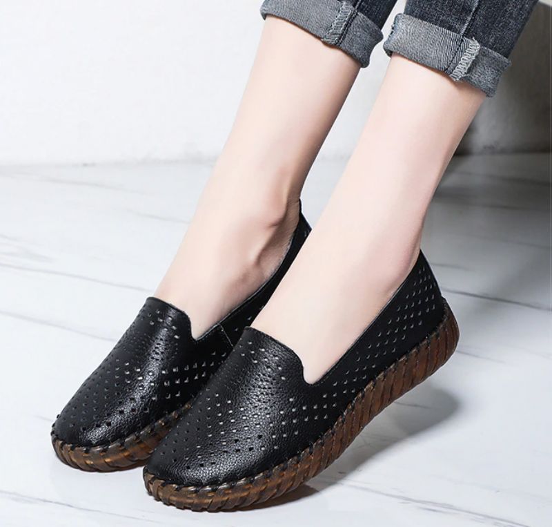 Nadia Dames Loafer Schoenen - Beige Hollow