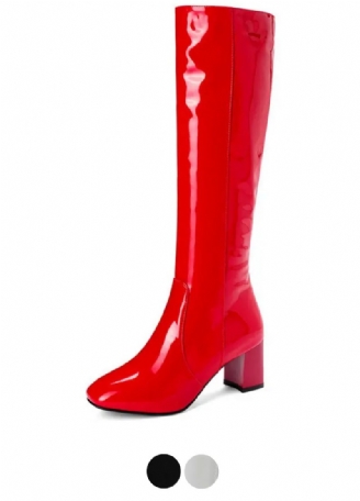 Nadia Dames Patent Kniehoge Laarzen
