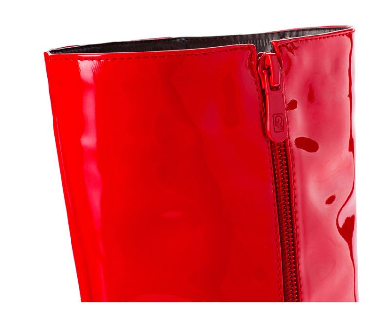 Nadia Dames Patent Kniehoge Laarzen - Rood