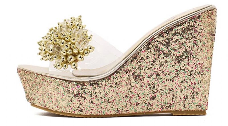 Nadia Dames Wedges Sandaal - Goud