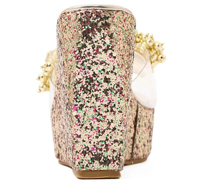 Nadia Dames Wedges Sandaal - Goud