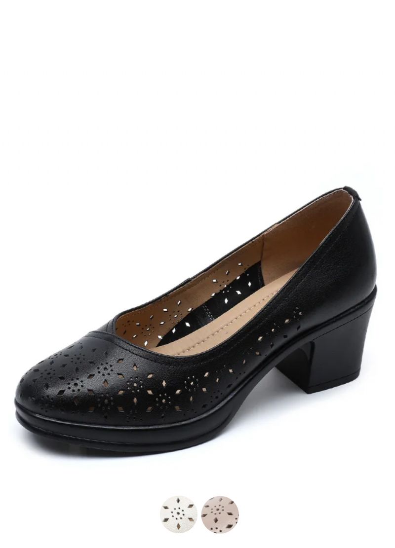 Nair Dames Leren Vierkante Hak Pumps