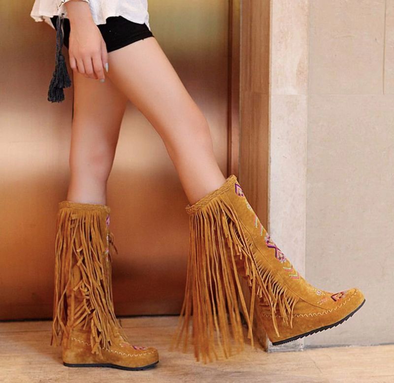 Naisha Laarzen Mid Calf - Geel