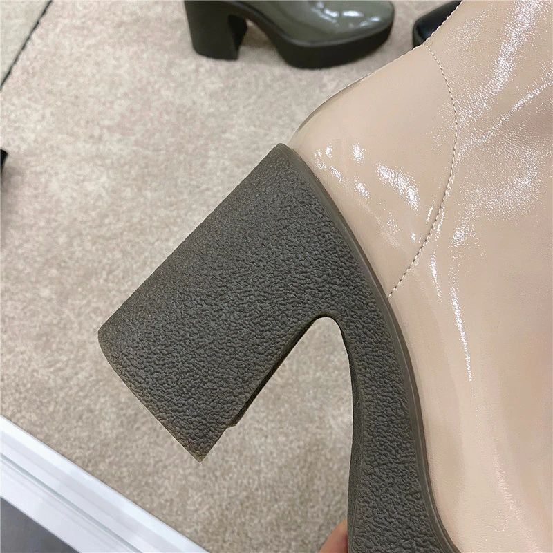Nakia Dames Elegante Platform Laarzen - Abrikoos
