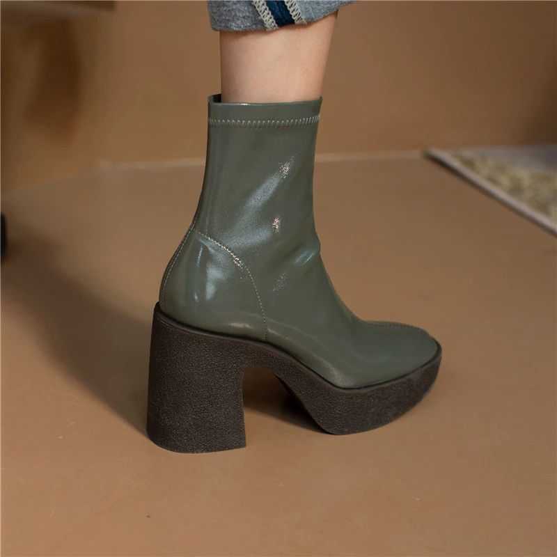 Nakia Dames Elegante Platform Laarzen - Abrikoos