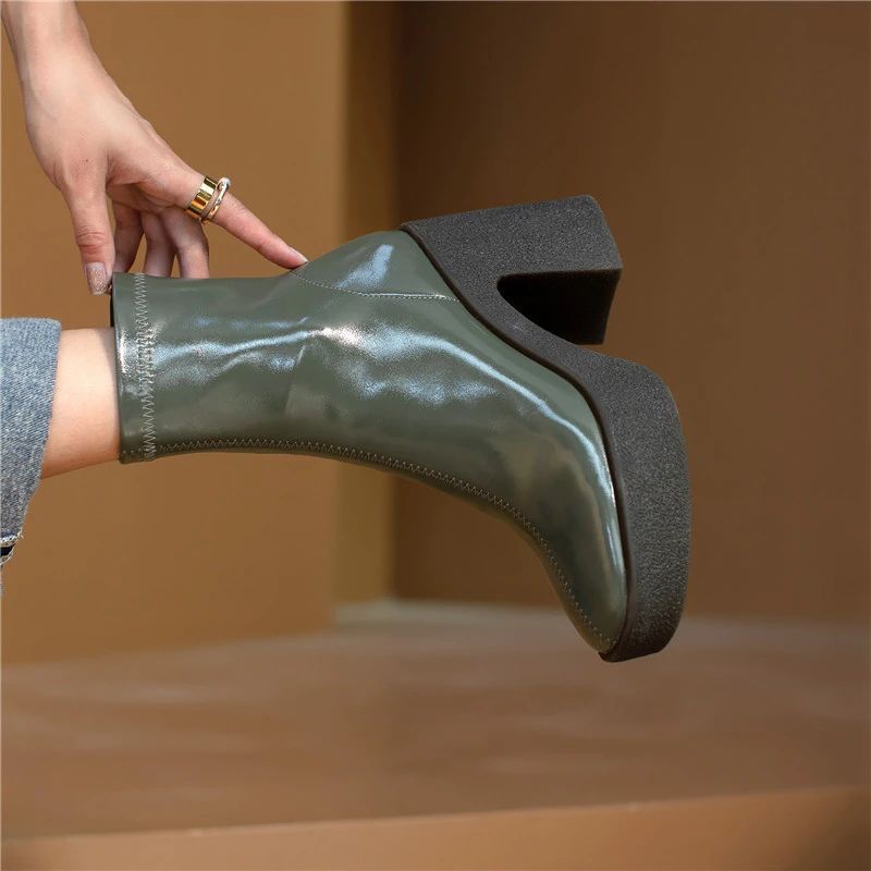 Nakia Dames Elegante Platform Laarzen - Abrikoos