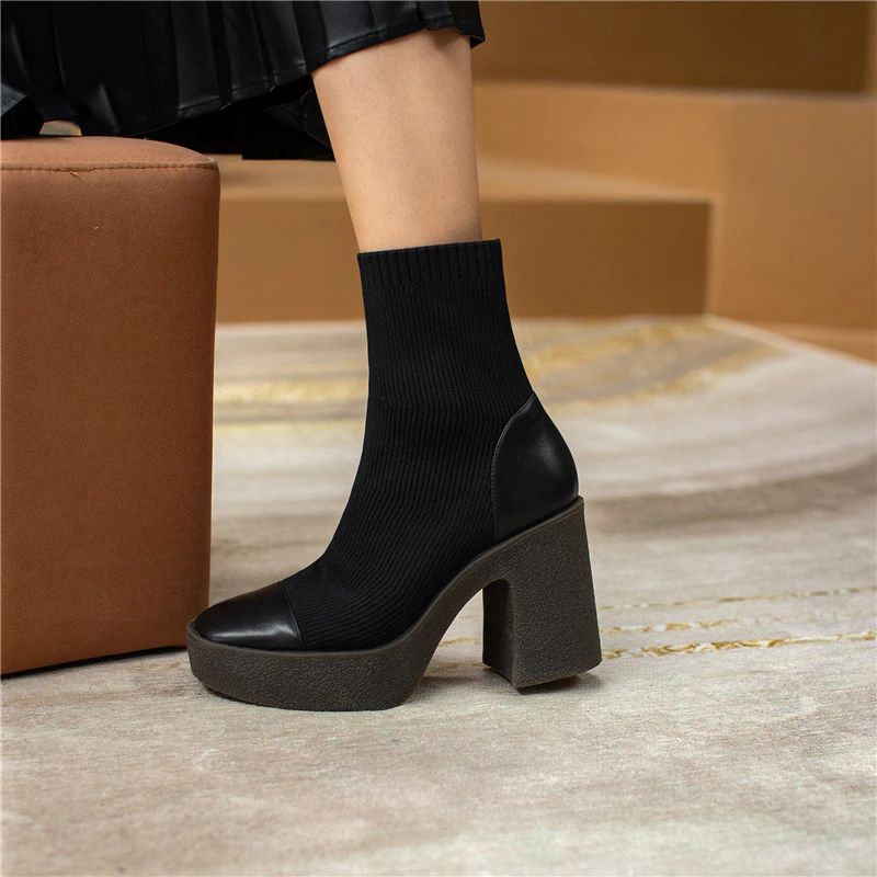 Nakia Dames Elegante Platform Laarzen - Abrikoos