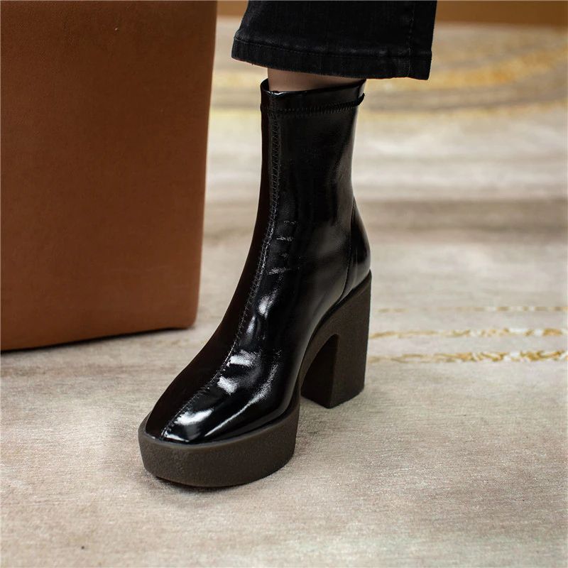 Nakia Dames Elegante Platform Laarzen - Abrikoos