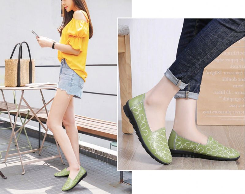 Nala Dames Loafer Schoenen - Groen