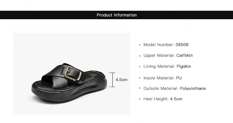 Namoi Dames Sandalen Slipper Leer - Zwart