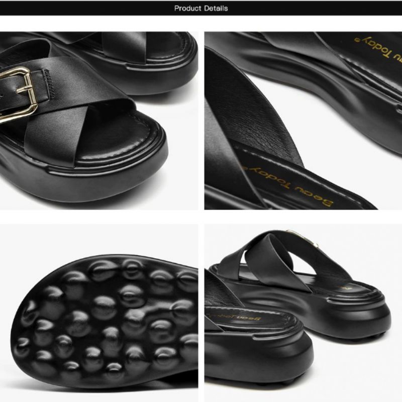 Namoi Dames Sandalen Slipper Leer - Zwart