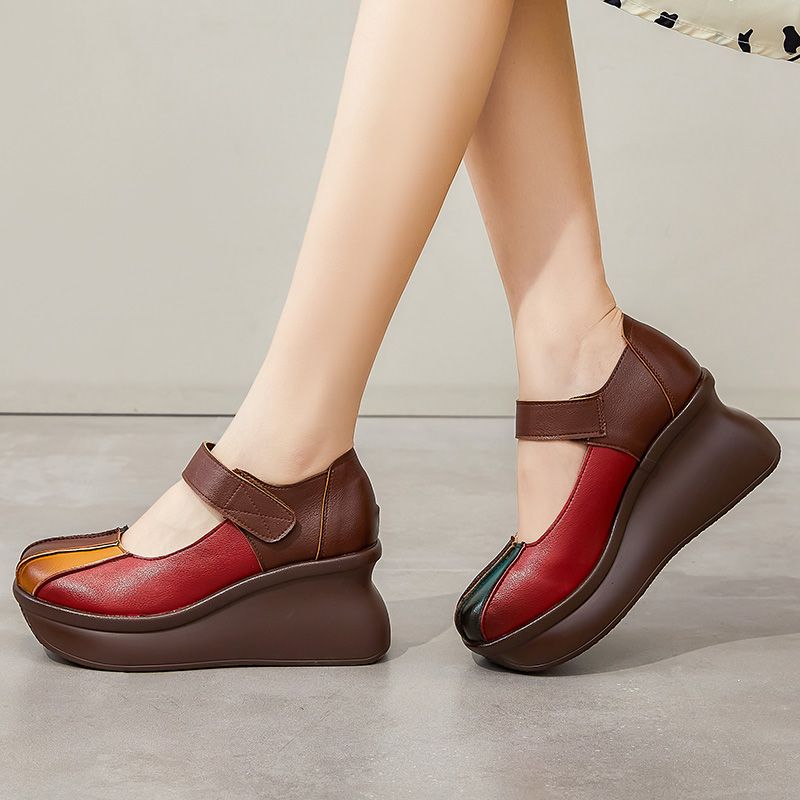 Nancy Dames Wedges Platform Schoenen - Bruin
