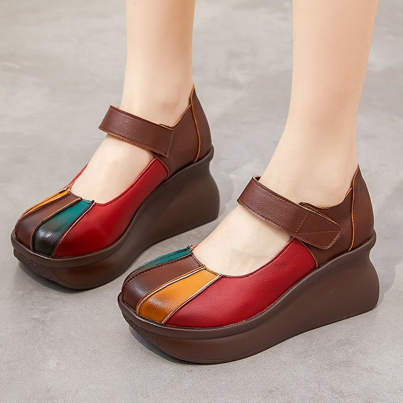 Nancy Dames Wedges Platform Schoenen - Bruin