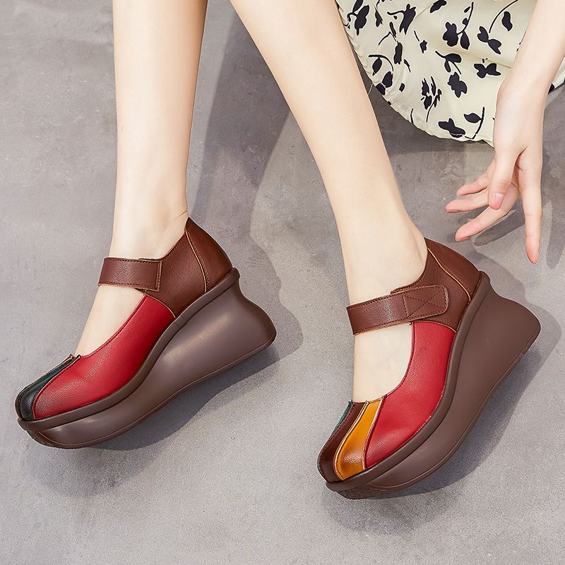 Nancy Dames Wedges Platform Schoenen - Bruin