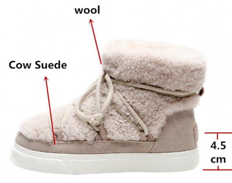 Naples Dames Wol Suède Enkellaars - Beige