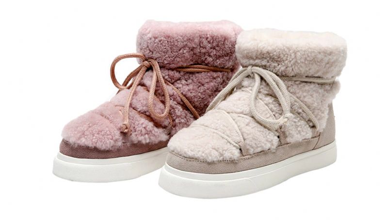 Naples Dames Wol Suède Enkellaars - Beige