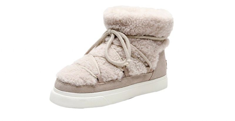 Naples Dames Wol Suède Enkellaars - Beige