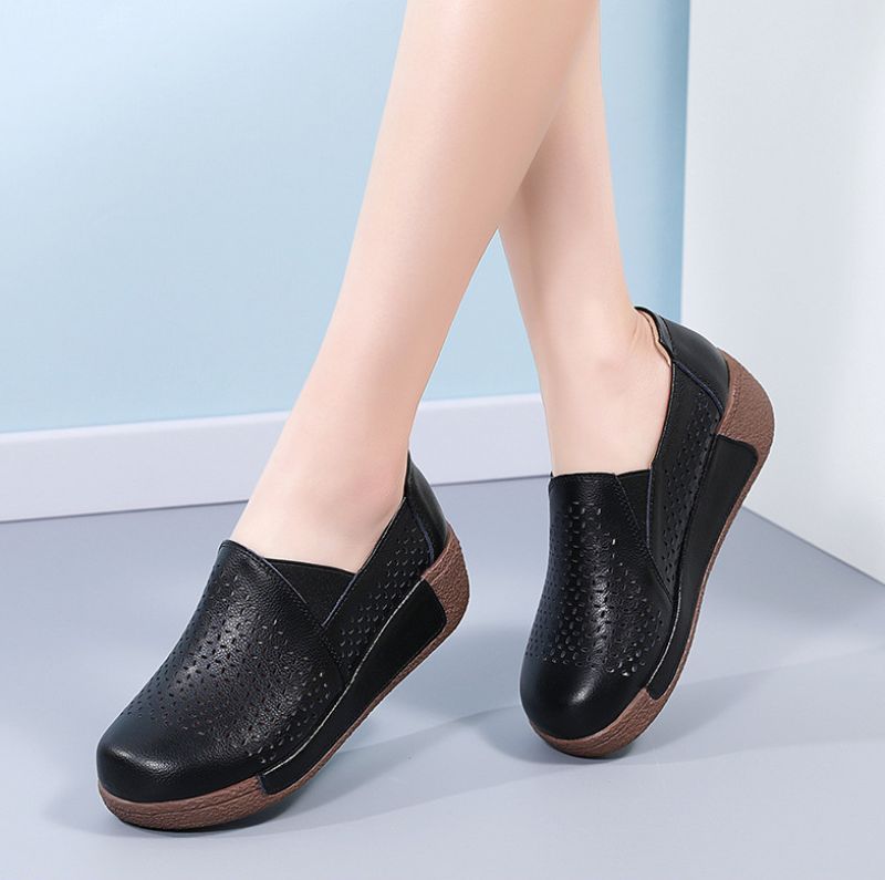 Narda Dames Platform Wedges Schoenen - Zwart