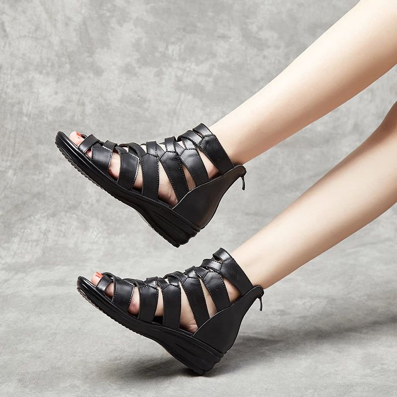 Nardy Dames Comfort Wedge Sandaal - Zwart
