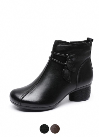 Nashi Dames Comfortabele Leren Enkellaarsjes