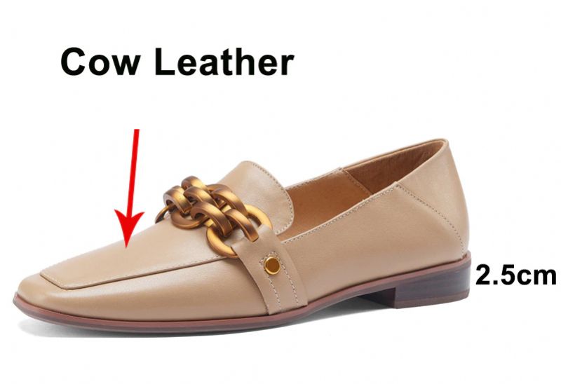 Natalia Dames Platte Leren Mocassin Schoenen - Groen