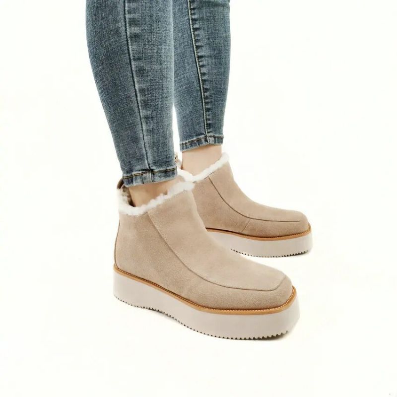 Natasha Dames Snow Ankle Boots - Abrikoos