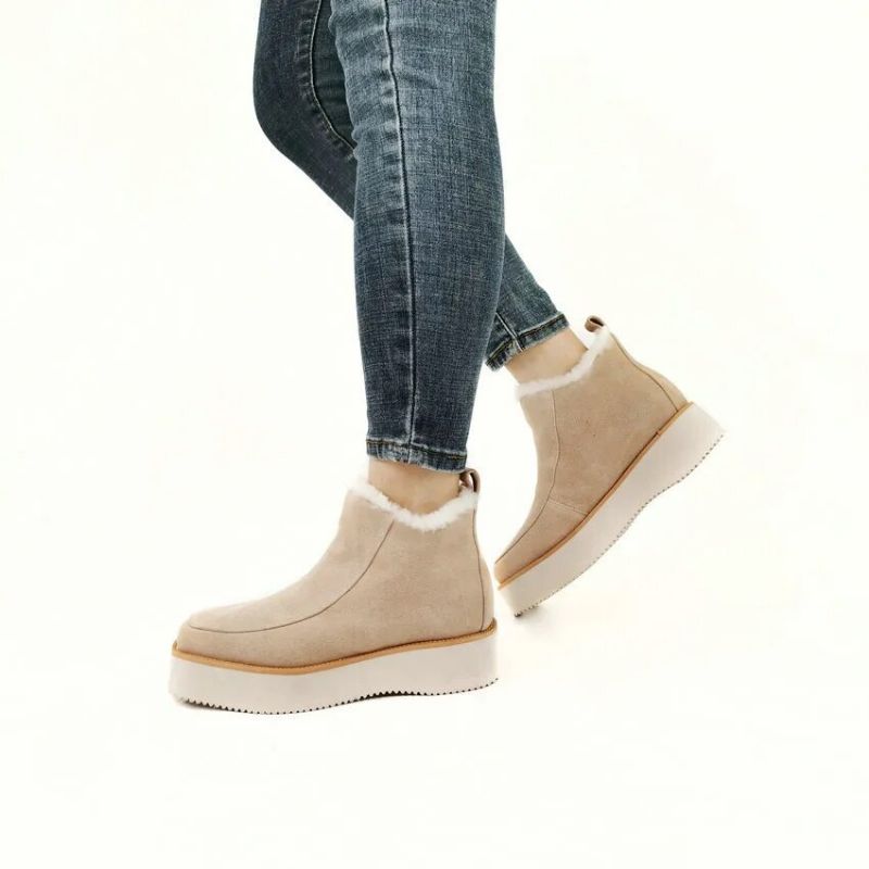 Natasha Dames Snow Ankle Boots - Abrikoos