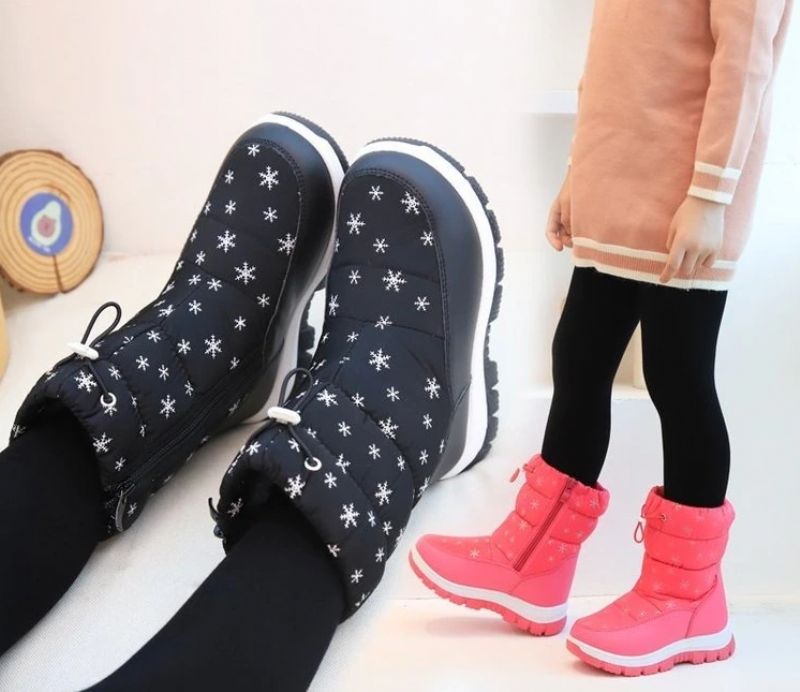 Natasha Meisjes Snowboot - Zwart Bont