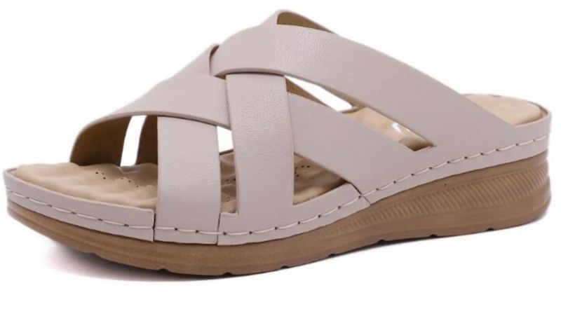 Naty Dames Antislip Zomer Wedge Sandaal - Bruin
