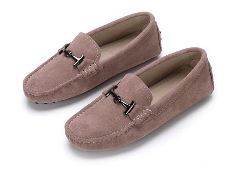 Nayah Dames Leren Driving Zwarte Loafer - Zwart