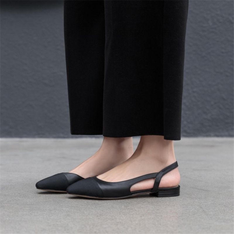 Nayi Dames Vierkante Neus Platte Schoenen Pumps - Zwart