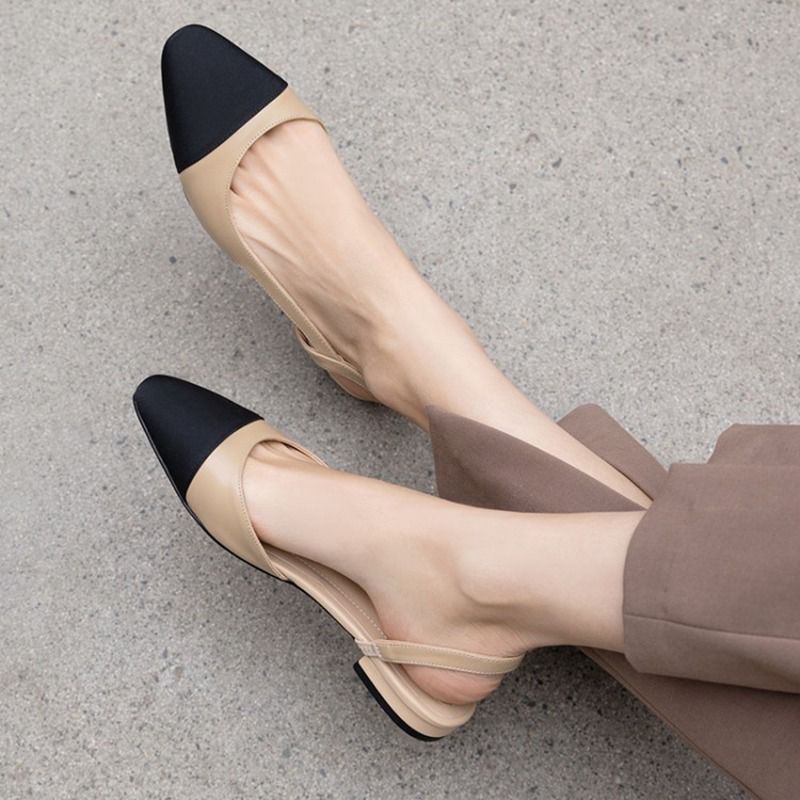 Nayi Dames Vierkante Neus Platte Schoenen Pumps - Zwart