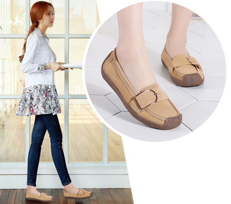 Nena Dames Loafer Schoenen - Beige