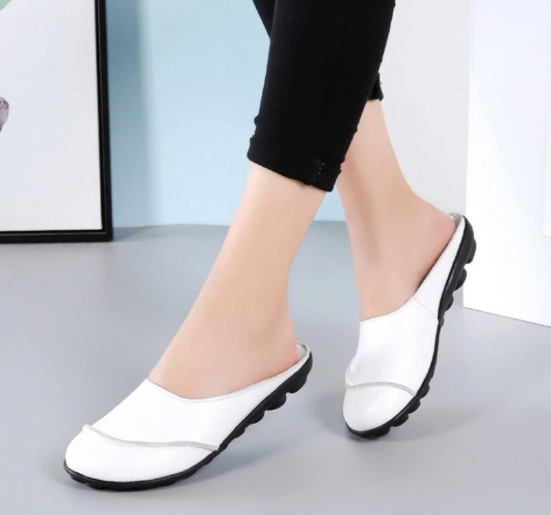 Neuris Dames Muiltjes Platte Schoenen - Wijnrood