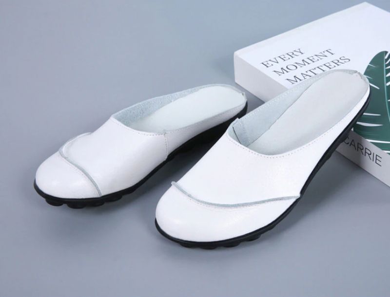 Neuris Dames Muiltjes Platte Schoenen - Wijnrood