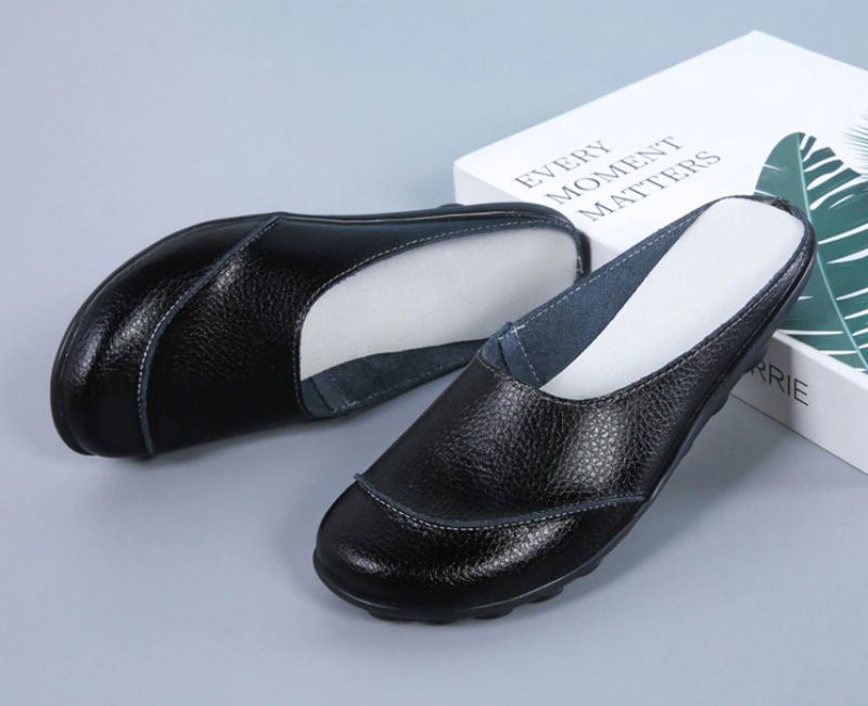 Neuris Dames Muiltjes Platte Schoenen - Wijnrood