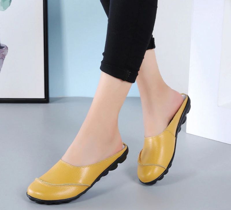Neuris Dames Muiltjes Platte Schoenen - Wijnrood