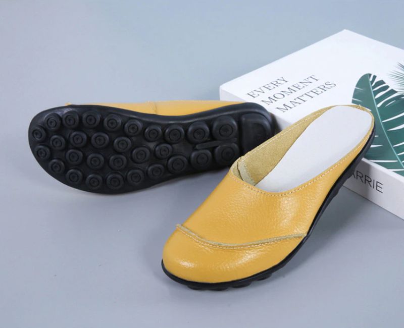 Neuris Dames Muiltjes Platte Schoenen - Wijnrood