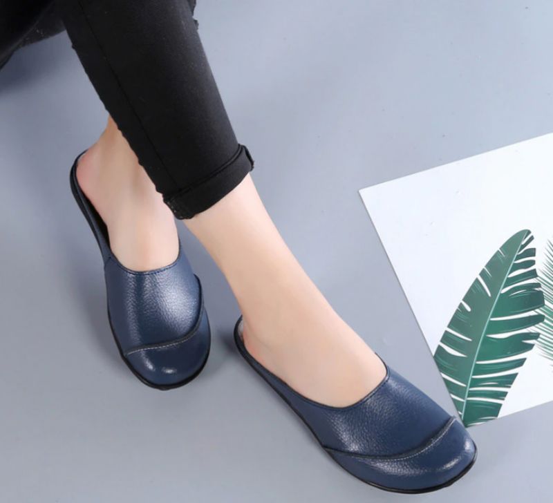 Neuris Dames Muiltjes Platte Schoenen - Wijnrood