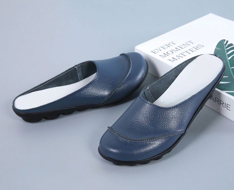 Neuris Dames Muiltjes Platte Schoenen - Wijnrood