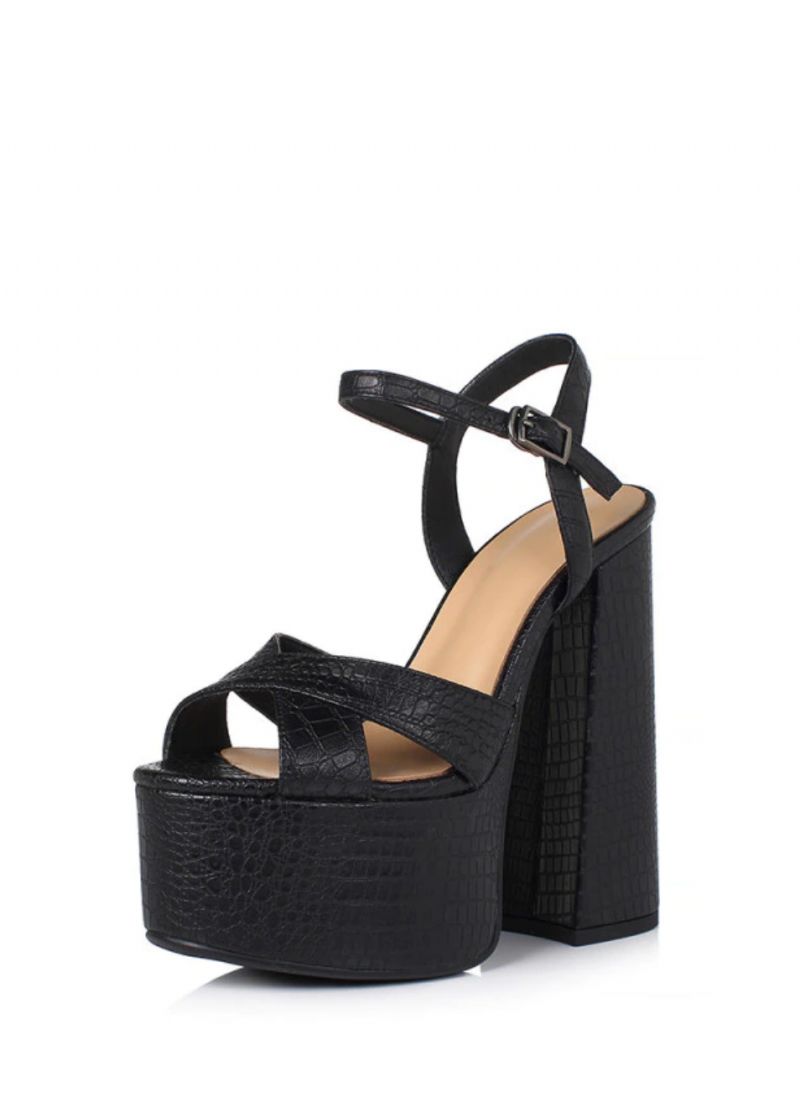 Nickol Dames Leren Platform Sandaal