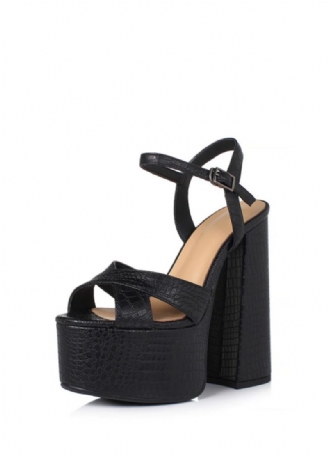 Nickol Dames Leren Platform Sandaal