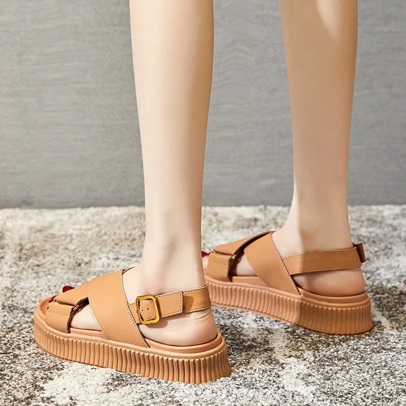 Nicole Dames Hoge Kwaliteit Sandaal - Beige