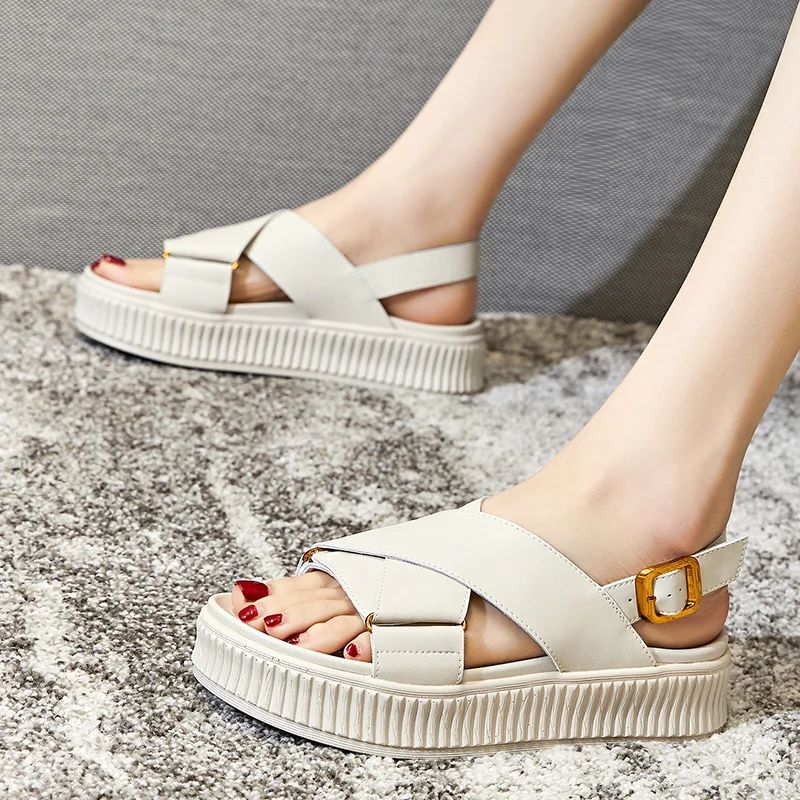 Nicole Dames Hoge Kwaliteit Sandaal - Beige