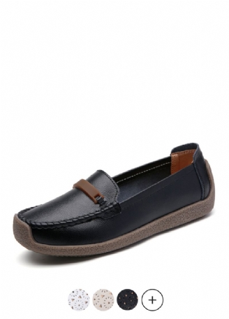 Nicolina Dames Ademende Leren Loafer Zwarte Schoenen