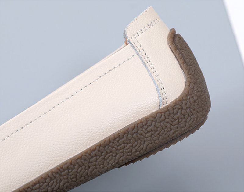 Nicolina Dames Ademende Leren Loafer Zwarte Schoenen - Zwart Hol