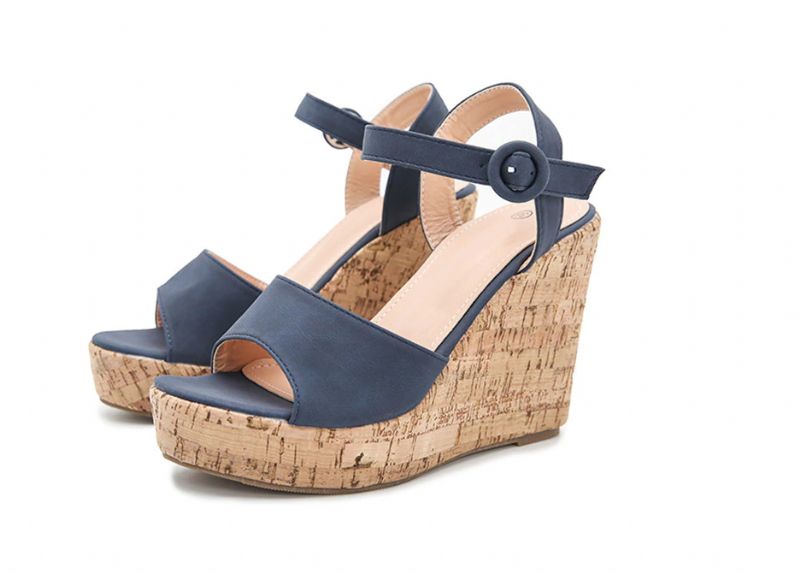 Nikki Dames Wedges - Blauw